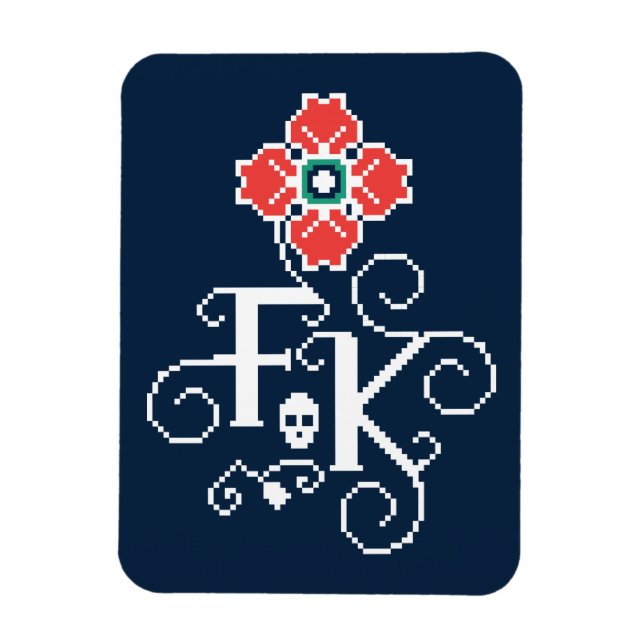 Ímã Frida Kahlo | Homenagem Floral (Vertical)