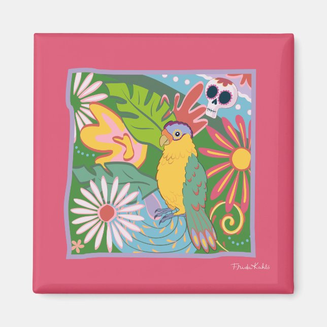 Imã Frida Kahlo Parrot Graphic (Frente)