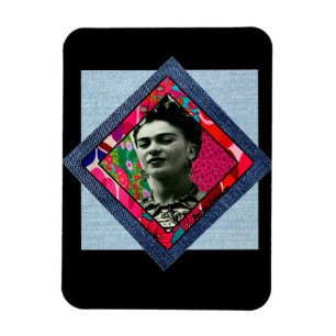 Ímã Frida Kahlo Retro Pink Denim