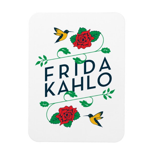 Ímã Frida Kahlo | Tipografia Floral (Vertical)