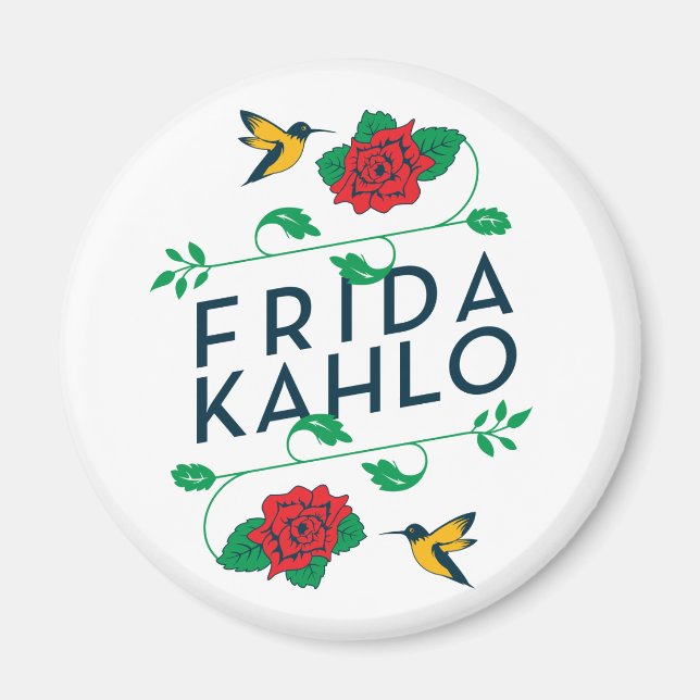 Imã Frida Kahlo | Tipografia Floral (Frente)