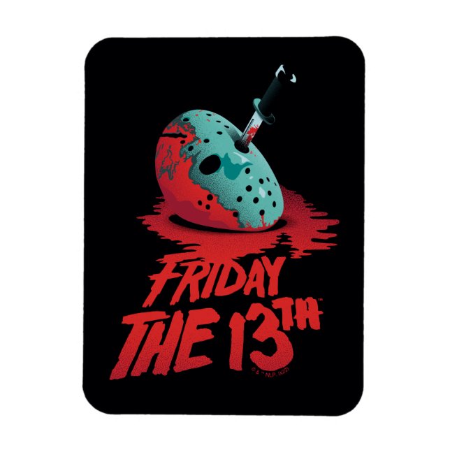 Ímã Friday the 13th | Knife Through Blue Hockey Mask (Vertical)