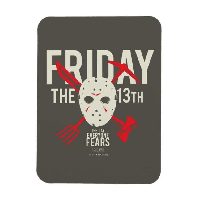 Ímã Friday the 13th | Weapons Cross Hockey Mask (Vertical)