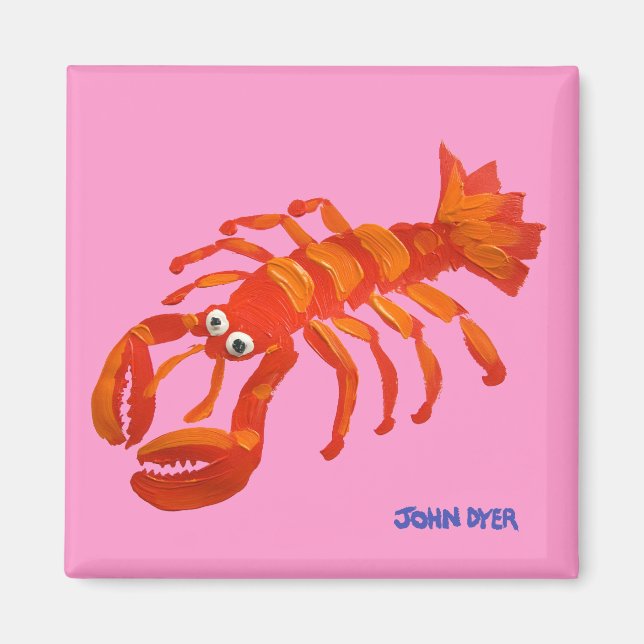 Imã Fridge Art: John Dyer Red Lobster (Frente)
