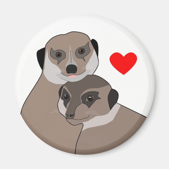 Imã Fridge-Magnet "Meerkats in Love" (Frente)