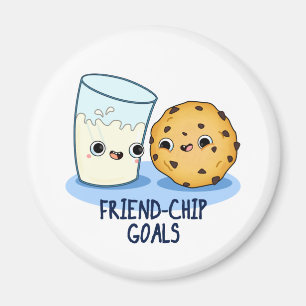 Imã Friend-Chip Goals Funny Milk Cookies Pun
