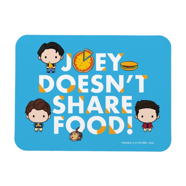 Ímã FRIENDS™ | Joey Não Divide Comida Chibi (Horizontal)