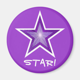Imã Frigorífico de estrela roxo 'STAR'! ímã redondo