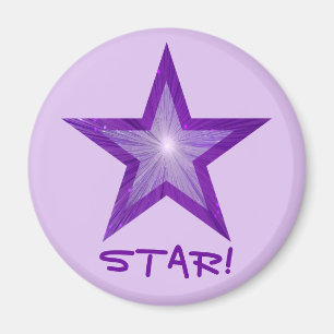 Imã Frigorífico de estrela roxo 'STAR'! roxo redondo