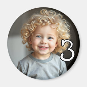 Imã Frigorífico Personalizado de Foto e Idade