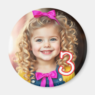 Imã Frigorífico Personalizado de Foto e Idade