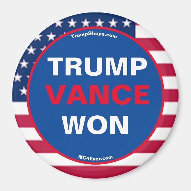 Imã Frigorífico TRUMP VANCE WON (Frente)