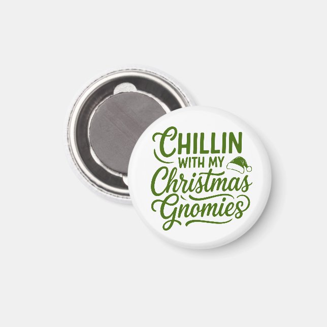 Imã Frio com Meus Gnomos de Natal - Feriado (Front/Back)