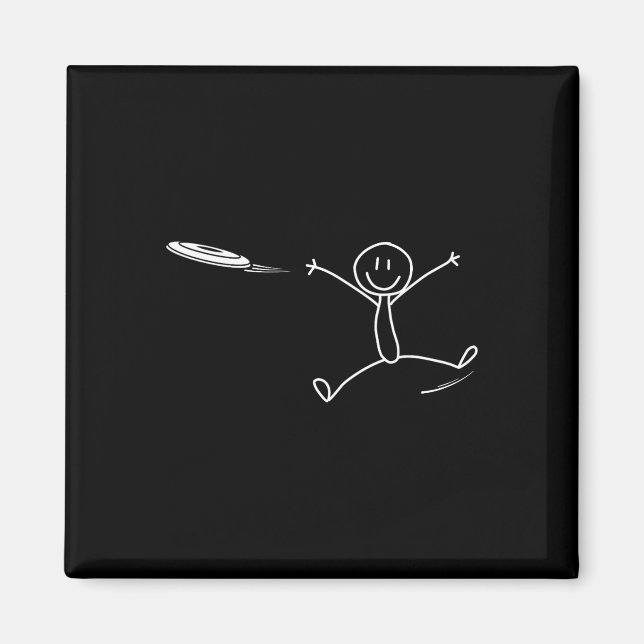 Imã Frisbee Stickman Disc Golf Funny Ultimate Frisbee  (Frente)