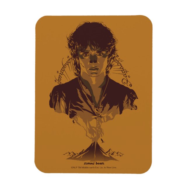 Ímã FRODO™ MONTE DOOM™ Inscrição Tengwar Gráfica (Vertical)