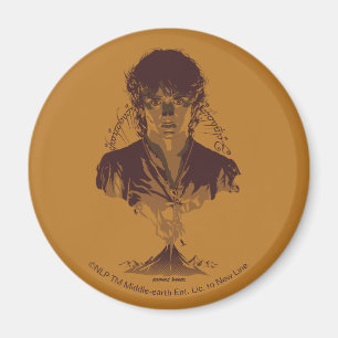 Imã FRODO™ MOUNT DOOM™ Inscrição Tengwar Gráfica