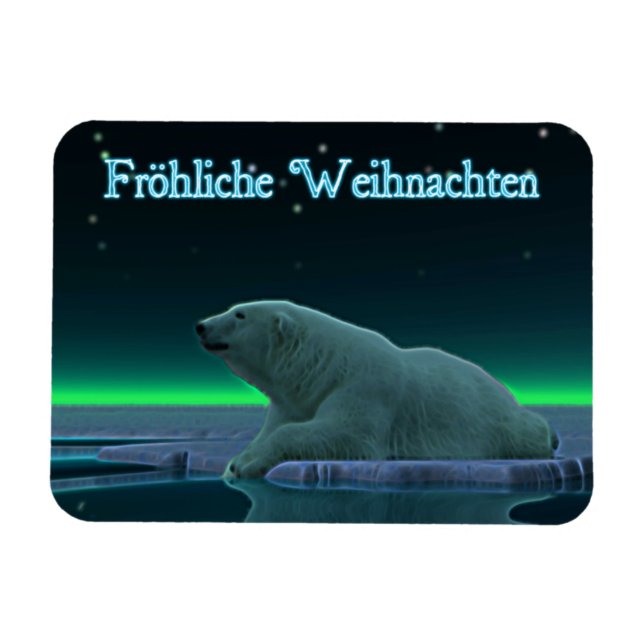 Ímã Froehliche Weihnachten - Urso Polar De Borda De Ge (Horizontal)