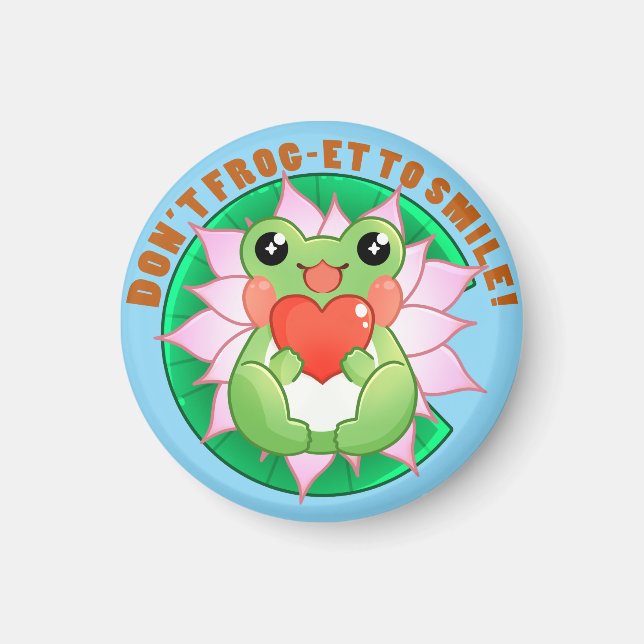 Imã Frog Love – Cute Motivational Art (Frente)