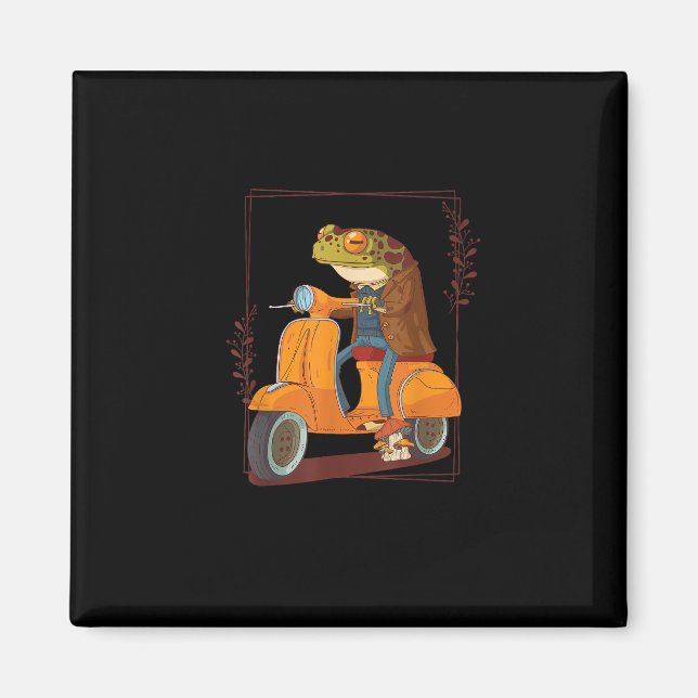 Imã Frog Scooter Mushroom Goblincore Academia (Frente)