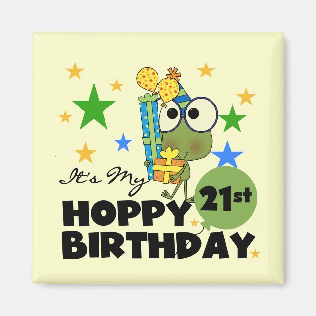 Imã Froggie Hoppy aniversário de 21 anos (Frente)