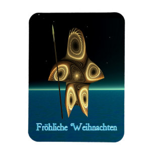 Ímã Frohliche Weihnachten - Fractal Inuit Hunter
