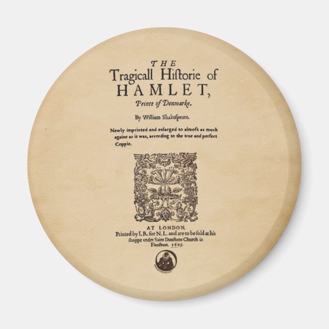 Imã Front Piece to the Hamlet Quarto (versão 1605) (Frente)