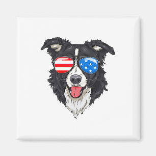 Imã Fronteira Collie Lover Cão Patriótico 4 De Julho D