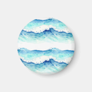 Imã Fronteira de Ondas do Oceano em Aquarela