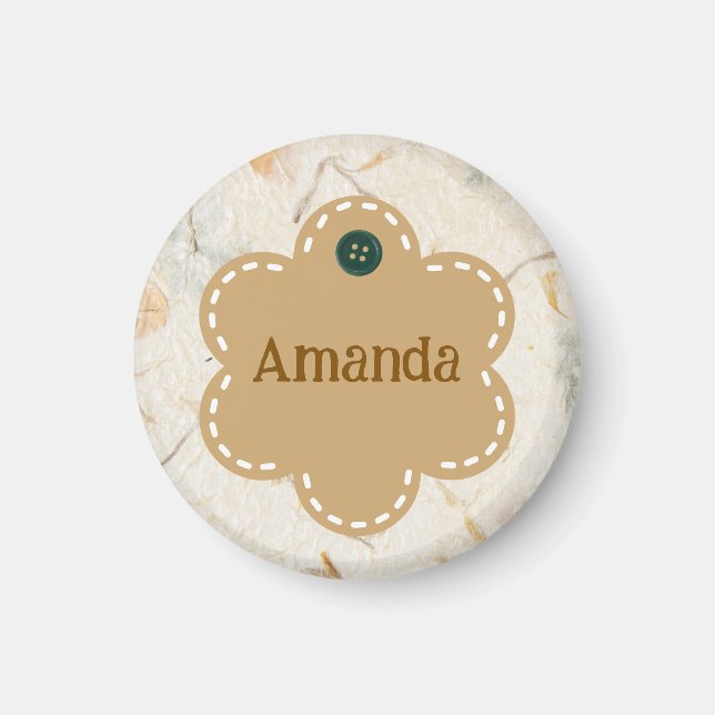 Imã Fronteira marrom-fria-doce e fofinha personalizada (Frente)