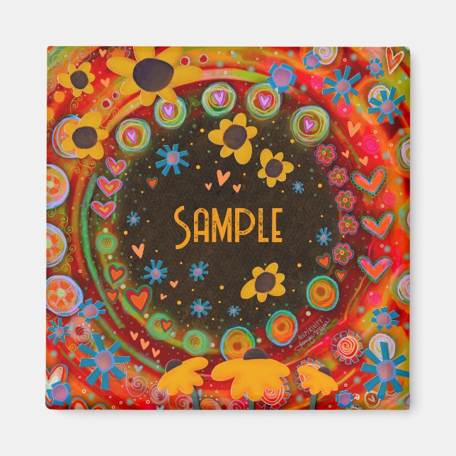 Imã Frotas de margarida divertidas com o ímã de inspir (Frente)