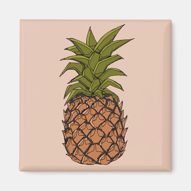Imã Fruta Abacaxi Vintage (Frente)