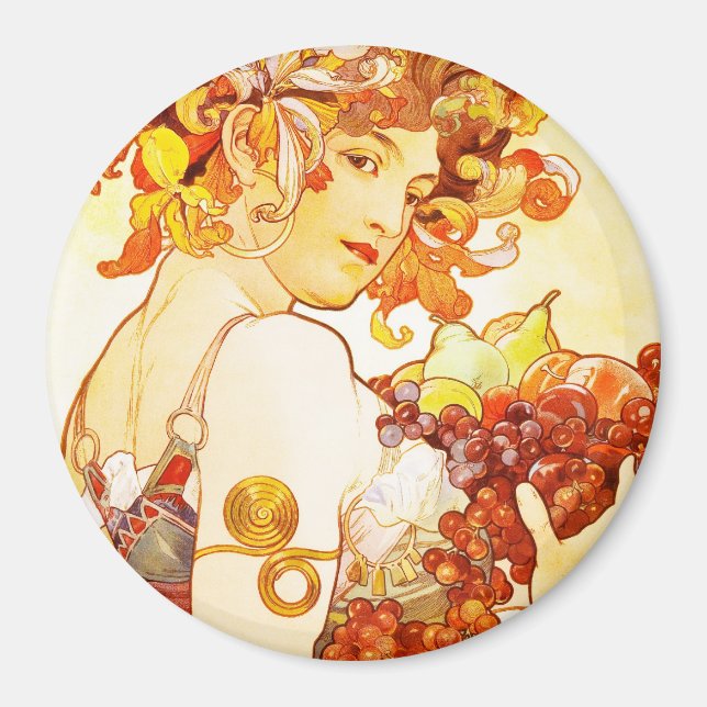 Imã Fruta, Alphonse Mucha - Magnet (Frente)
