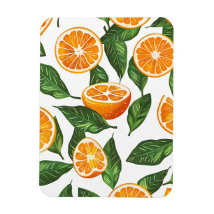 Ímã Fruta Botânica Laranja Cítrica Sem Costura