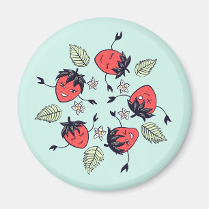 Imã Fruta Cute Strawberry Kawaii