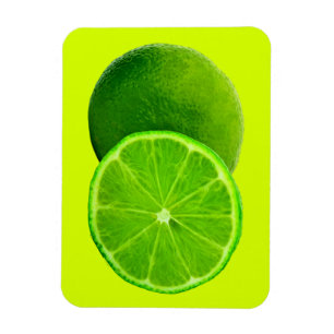 Ímã Fruta de Citros, Fatia Verde Brilhante de Limão