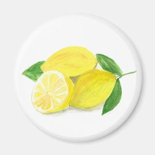 Imã Fruta de impressão de limão amarelo