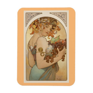 Ímã Fruta de Nouveau Jugendstil Alfons Mucha das belas