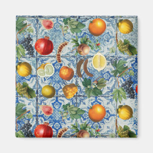 Imã Fruta de Verão do Mediterrâneo e Mosaico Branco 