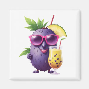 Imã Fruta Divertida Festa animada de Vacinação Tropica