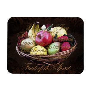 Ímã Fruta do espírito, cesta pintada de Brown