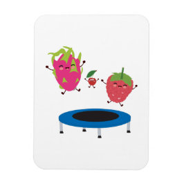 Ímã Fruta Pulando Em Trampoline