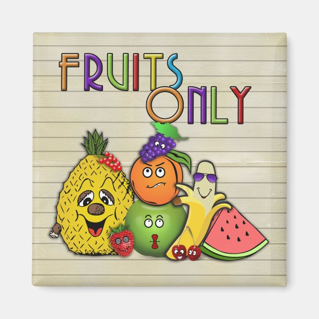 Imã frutas apenas presentes em papelaria (Frente)