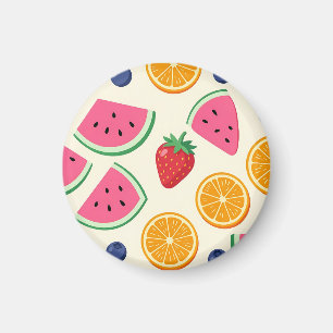 Imã Frutas Coloridas de Verão Melancia Laranja