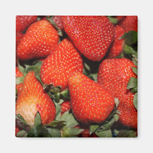 Imã frutas de morango vermelho (Frente)