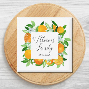 Imã Frutas e Flores Laranja Elegantes Floral de Verão
