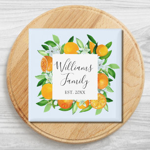 Imã Frutas e Flores Laranja Elegantes Floral de Verão