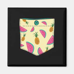 Imã Frutas Tropicais No Bolso Kawaii Férias Havaianas