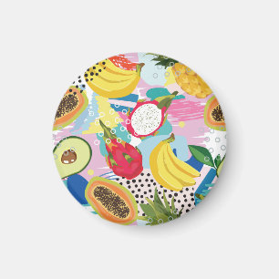 Imã Frutas Tropicais, Padrão De Vintage Invisível.