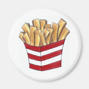 Imã Fry Fries Francês Chips Lixo Rápido Comida Foodie