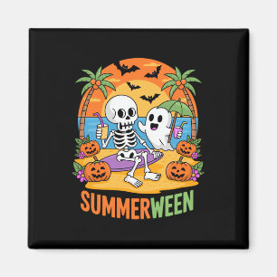 Imã Fu do Halloween de Summerwin Skeleton Ghost Beach